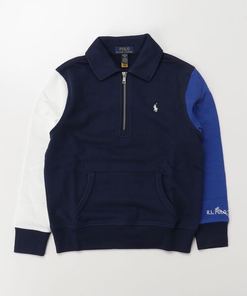 POLO RALPH LAUREN CHILDRENSWEAR（ポロ ラルフ ローレン チルドレンズウェア）の「カラーブロック テリー カラード スウェットシャツ（スウェット・キッズ・ネイビー系1・XL/S/M/L）」の4枚目の写真