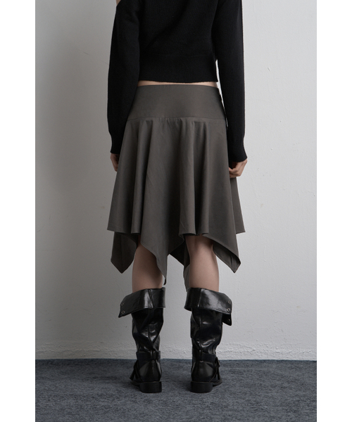 SYNERJYN(シナジン)の「EYELET UNBALANCED MIDI SKIRT CHARCOAL(スカート・レディース・その他・MEDIUM/SMALL)」の4枚目の写真