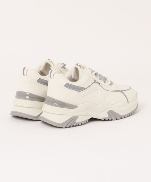 Shoes in Closet（シューズインクローゼット）の「厚底 ボリューム ツートーンカラー ダブルシューレース スニーカー 399（スニーカー・レディース・グレー/ベージュ・LL/S/M/L）」の20枚目の写真