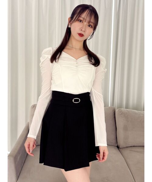 dazzlin(ダズリン)の「Vカットミニプリーツスカート(スカート・レディース・アイボリー/チャコールグレー/その他1/ブラック・MEDIUM/SMALL)」の11枚目の写真