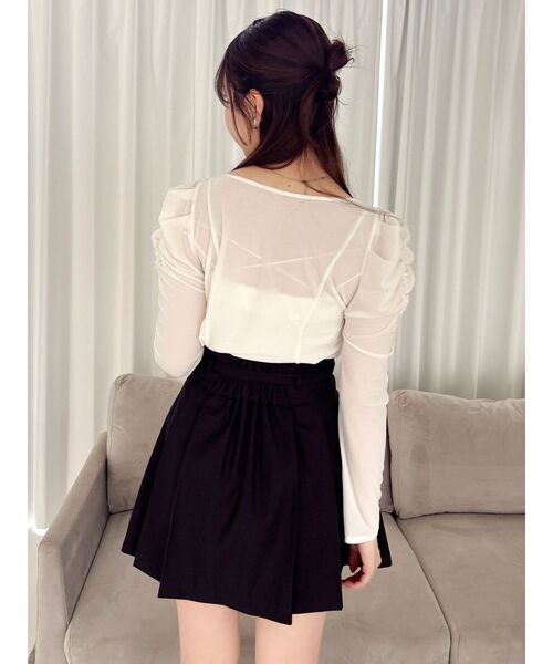 dazzlin(ダズリン)の「Vカットミニプリーツスカート(スカート・レディース・アイボリー/チャコールグレー/その他1/ブラック・MEDIUM/SMALL)」の12枚目の写真
