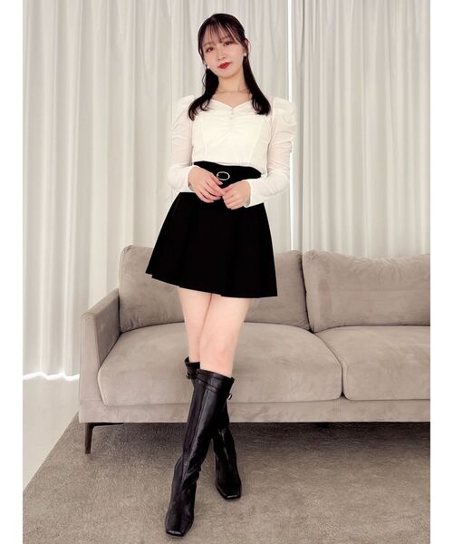 dazzlin(ダズリン)の「Vカットミニプリーツスカート(スカート・レディース・アイボリー/チャコールグレー/その他1/ブラック・MEDIUM/SMALL)」の14枚目の写真