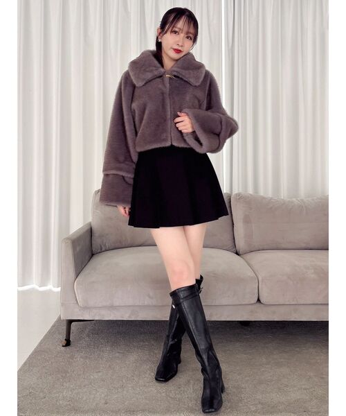 dazzlin(ダズリン)の「Vカットミニプリーツスカート(スカート・レディース・アイボリー/チャコールグレー/その他1/ブラック・MEDIUM/SMALL)」の15枚目の写真