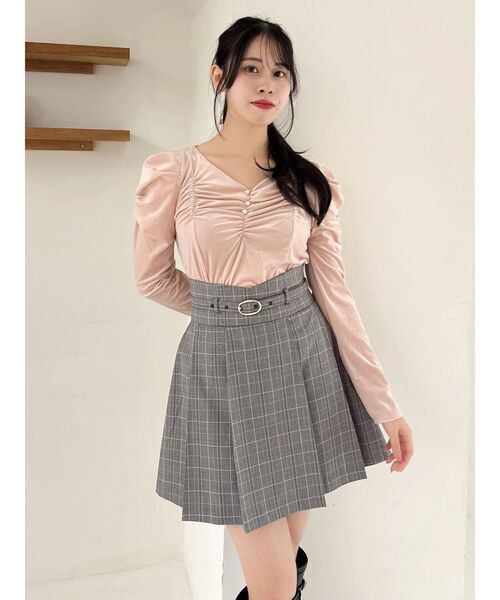 dazzlin(ダズリン)の「Vカットミニプリーツスカート(スカート・レディース・アイボリー/チャコールグレー/その他1/ブラック・MEDIUM/SMALL)」の16枚目の写真