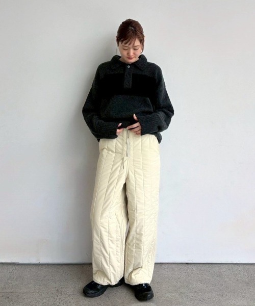 anuke（アンヌーク）の「Wool Polo Knit（ニット/セーター・レディース・モカ/チャコールグレー・FREE）」の3枚目の写真