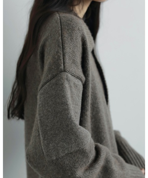 anuke（アンヌーク）の「Wool Polo Knit（ニット/セーター・レディース・モカ/チャコールグレー・FREE）」の11枚目の写真