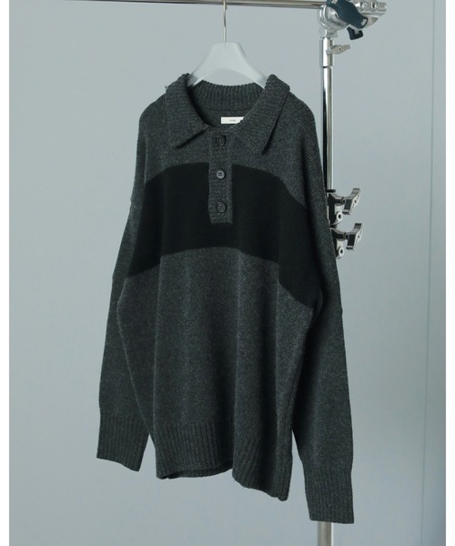 anuke（アンヌーク）の「Wool Polo Knit（ニット/セーター・レディース・モカ/チャコールグレー・FREE）」の14枚目の写真