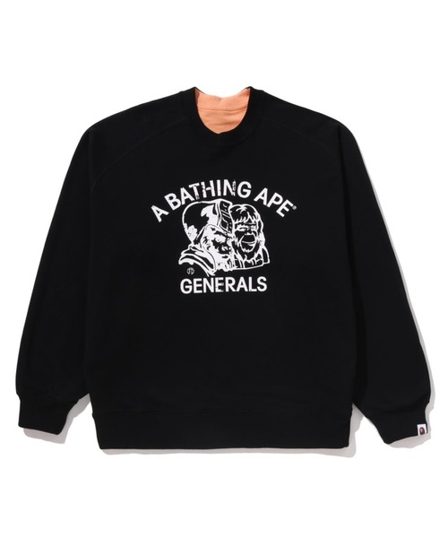 BAPEブラックスウェット BAPE LOGO REVERSIBLE LOOSE FIT CREWNECK SWEATSHIR（スウェット）｜A