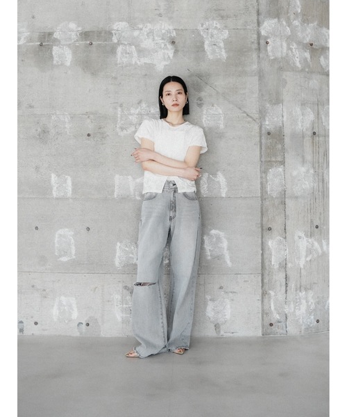 Katrin TOKYO（カトリーントーキョー）の「loose damaged denim（デニムパンツ・レディース・ライトブルー/ライトグレー・S/M/XS-Short/S-Short/XS-Regular）」の18枚目の写真