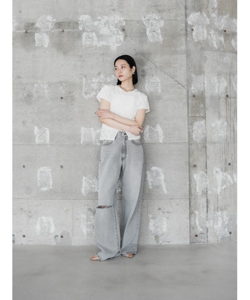 Katrin TOKYO（カトリーントーキョー）の「loose damaged denim（デニムパンツ・レディース・ライトブルー/ライトグレー・S/M/XS-Short/S-Short/XS-Regular）」の19枚目の写真