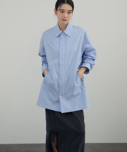 AMERICANA（アメリカーナ）の「【Americana（アメリカーナ） for SALON】ダブルジップストライプシャツジャケット（その他アウター・レディース・ブルー系その他4・FREE）」の2枚目の写真