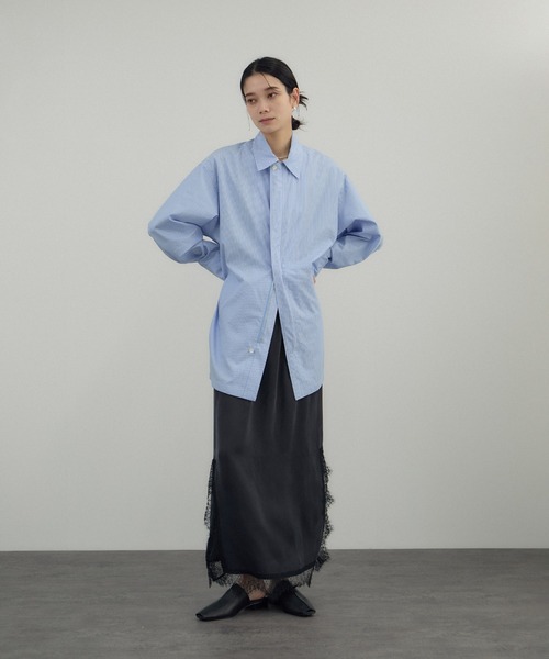 AMERICANA（アメリカーナ）の「【Americana（アメリカーナ） for SALON】ダブルジップストライプシャツジャケット（その他アウター・レディース・ブルー系その他4・FREE）」の4枚目の写真