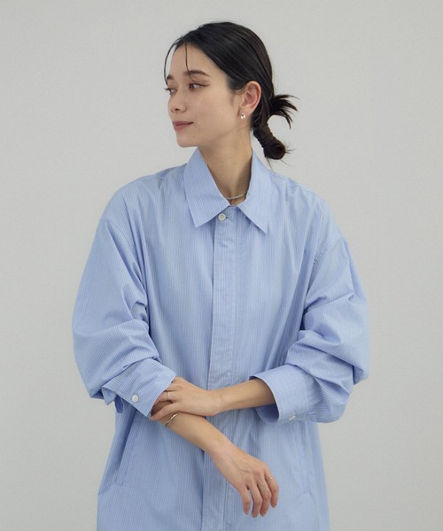 AMERICANA（アメリカーナ）の「【Americana（アメリカーナ） for SALON】ダブルジップストライプシャツジャケット（その他アウター・レディース・ブルー系その他4・FREE）」の7枚目の写真