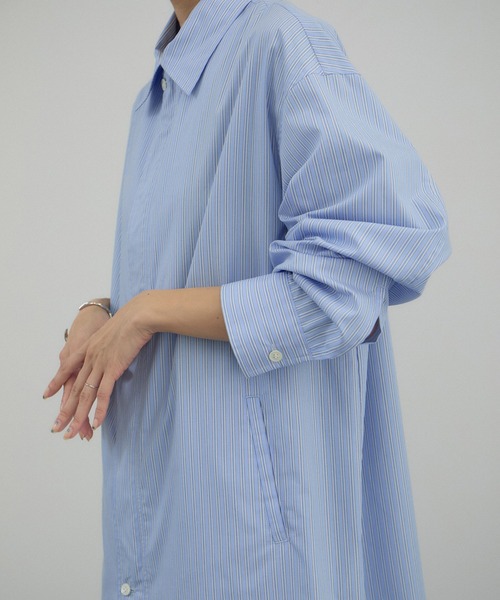 AMERICANA（アメリカーナ）の「【Americana（アメリカーナ） for SALON】ダブルジップストライプシャツジャケット（その他アウター・レディース・ブルー系その他4・FREE）」の10枚目の写真