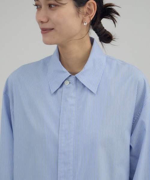 AMERICANA（アメリカーナ）の「【Americana（アメリカーナ） for SALON】ダブルジップストライプシャツジャケット（その他アウター・レディース・ブルー系その他4・FREE）」の14枚目の写真