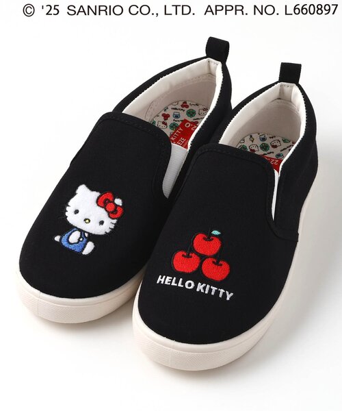 sanrio（サンリオ）の「ハローキティ　大人スリッポン（スリッポン・レディース・ブラック/オフホワイト・22/23/24）」の2枚目の写真