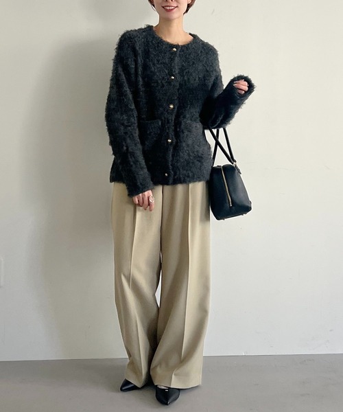 mysty woman（ミスティウーマン）の「インナーベルトストレートパンツ 636977（その他パンツ・レディース・ベージュ/ベージュ系その他/ネイビー・MEDIUM/SMALL）」の17枚目の写真