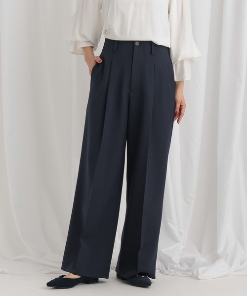 mysty woman（ミスティウーマン）の「インナーベルトストレートパンツ 636977（その他パンツ・レディース・ベージュ/ベージュ系その他/ネイビー・MEDIUM/SMALL）」の18枚目の写真