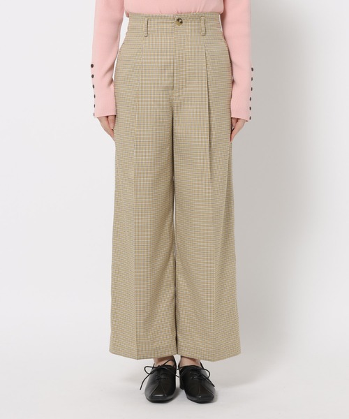 mysty woman（ミスティウーマン）の「インナーベルトストレートパンツ 636977（その他パンツ・レディース・ベージュ/ベージュ系その他/ネイビー・MEDIUM/SMALL）」の4枚目の写真