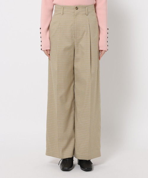 mysty woman（ミスティウーマン）の「インナーベルトストレートパンツ 636977（その他パンツ・レディース・ベージュ/ベージュ系その他/ネイビー・MEDIUM/SMALL）」の5枚目の写真