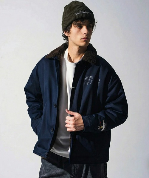Mark Gonzales（マーク・ゴンザレス）の「Mark Gonzales(マーク ゴンザレス) ミリタリー ボアジャケット / WEB・直営店限定（ミリタリージャケット・メンズ・ネイビー/カーキ・M/L/XL）」の2枚目の写真