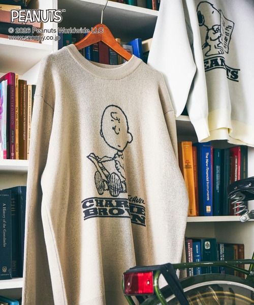 GLOBAL WORK(グローバルワーク)の「PEANUTS/スウェットライクニットプルオーバー/632927(ニット/セーター・メンズ・ピンク/ブルー/グレイッシュベージュ/アイボリー・MEDIUM/SMALL/LARGE)」の3枚目の写真