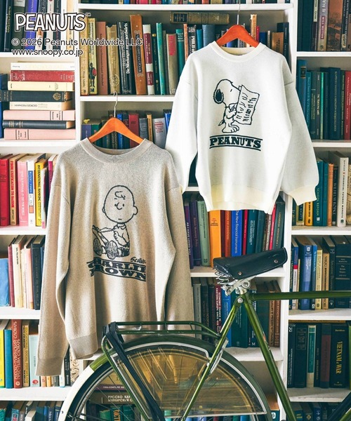 GLOBAL WORK(グローバルワーク)の「PEANUTS/スウェットライクニットプルオーバー/632927(ニット/セーター・メンズ・ピンク/ブルー/グレイッシュベージュ/アイボリー・MEDIUM/SMALL/LARGE)」の11枚目の写真