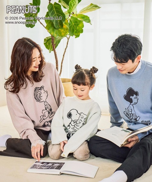 GLOBAL WORK(グローバルワーク)の「PEANUTS/スウェットライクニットプルオーバー/632927(ニット/セーター・メンズ・ピンク/ブルー/グレイッシュベージュ/アイボリー・MEDIUM/SMALL/LARGE)」の16枚目の写真