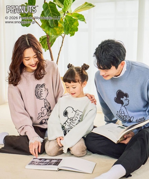 GLOBAL WORK(グローバルワーク)の「PEANUTS/スウェットライクニットプルオーバー/632927(ニット/セーター・メンズ・ピンク/ブルー/グレイッシュベージュ/アイボリー・MEDIUM/SMALL/LARGE)」の17枚目の写真