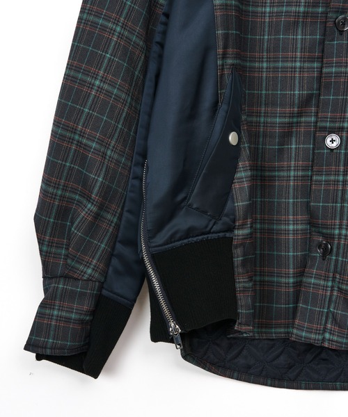 Maison ULA（メゾンウラ）の「【Maison ULA】チェックキルテッドブルゾン（ブルゾン・メンズ・ブラック/グリーン・2/1）」の21枚目の写真