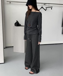 WEGO | WEGO/ボーダーワイドストレートスウェットパンツ(スウェットパンツ)