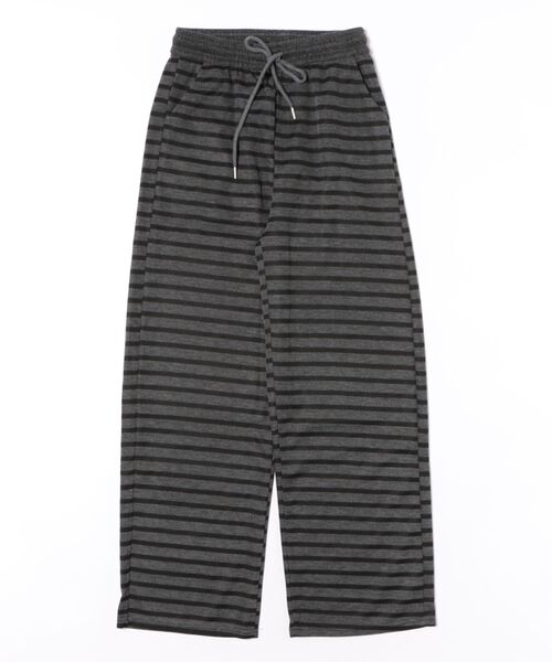 WEGO（ウィゴー）の「WEGO/ボーダーワイドストレートスウェットパンツ（スウェットパンツ・レディース・ホワイト系その他5/グレー系その他5・MEDIUM/LARGE）」の3枚目の写真