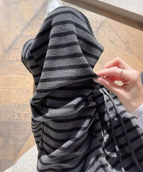 WEGO（ウィゴー）の「WEGO/ボーダーワイドストレートスウェットパンツ（スウェットパンツ・レディース・ホワイト系その他5/グレー系その他5・MEDIUM/LARGE）」の12枚目の写真