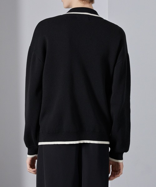 Loose/ルース（ルース）の「配色ライン ショートダブルジップニットカーデ（カーディガン/ボレロ・メンズ・ブラック/グレー/ピンク・S/L/M）」の7枚目の写真