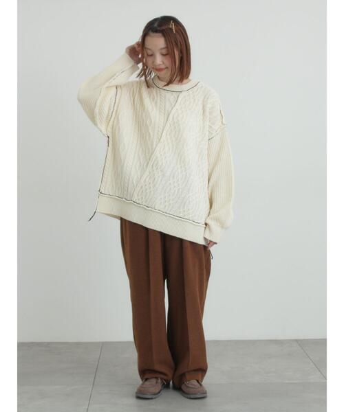 Samansa Mos2（サマンサ モスモス）の「【帯電防止裏地】ツータックストレートパンツ《M/Lサイズ》（その他パンツ・レディース・ブラウン/チャコールグレー/ベージュ・L/M）」の8枚目の写真