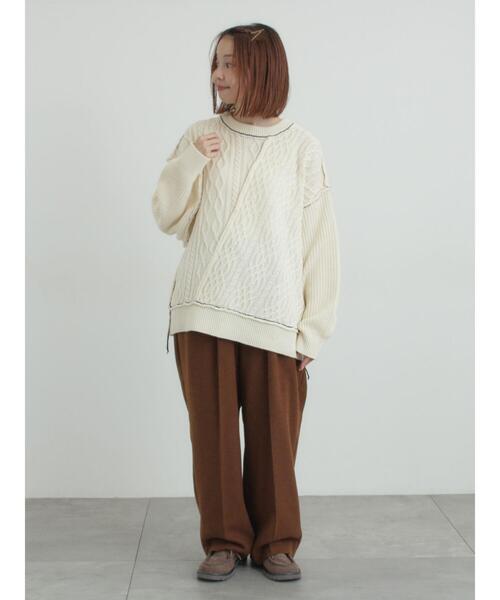 Samansa Mos2（サマンサ モスモス）の「【帯電防止裏地】ツータックストレートパンツ《M/Lサイズ》（その他パンツ・レディース・ブラウン/チャコールグレー/ベージュ・L/M）」の9枚目の写真