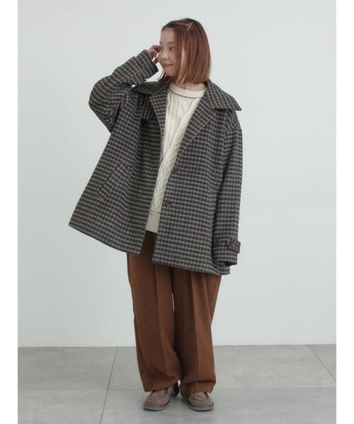 Samansa Mos2（サマンサ モスモス）の「【帯電防止裏地】ツータックストレートパンツ《M/Lサイズ》（その他パンツ・レディース・ブラウン/チャコールグレー/ベージュ・L/M）」の10枚目の写真