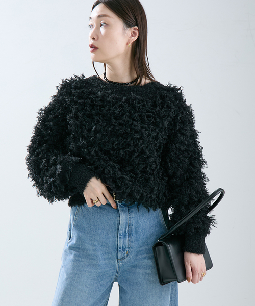 journal standard L'essage(ジャーナルスタンダードレサージュ)の「ループ2WAYカーディガン(カーディガン/ボレロ・レディース・ブラック・FREE)」の2枚目の写真