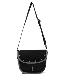 NOT4NERD（ノットフォーナード）の「4 Symbol Stud Corduroy Mini Cross Bag - Black（メッセンジャーバッグ）」