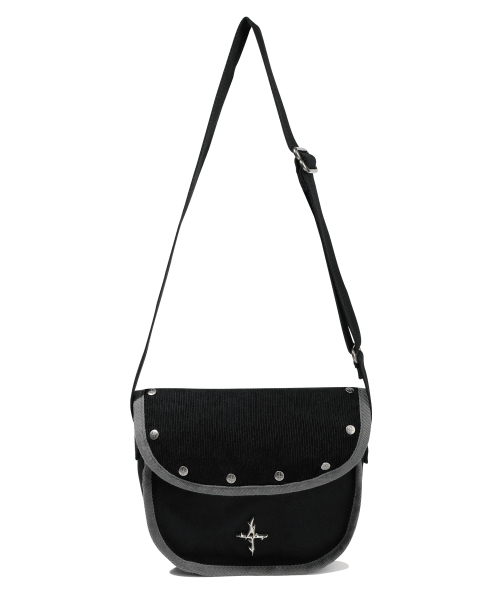 4 Symbol Stud Corduroy Mini Cross Bag - Black（メッセンジャー 