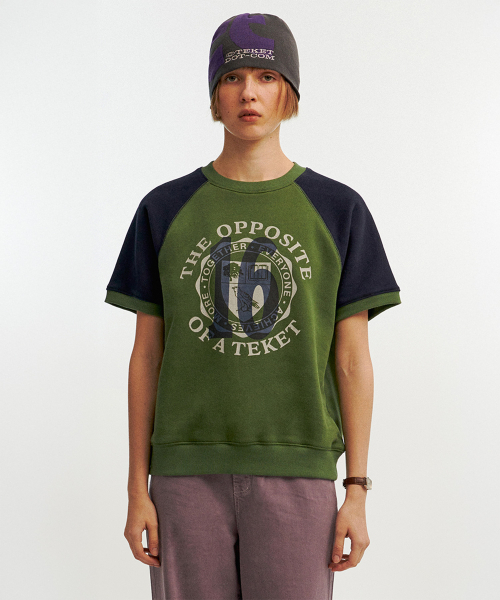 Opposite Short Sleeve Sweatshirt Khaki