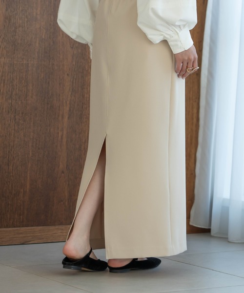 hinari（ヒナリ）の「Iラインリボンスカート（スカート・レディース・ライトベージュ/ブラック・SMALL/X-SMALL/FREE）」の21枚目の写真