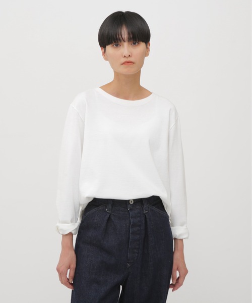 MHL.(エムエイチエル)の「DRY COTTON JERSEY TOP(Tシャツ/カットソー・レディース・ホワイト・2)」の1枚目の写真