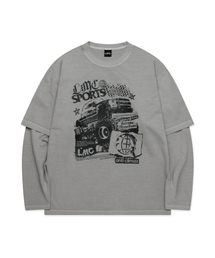 OVERDYED LAYERED LONG SLV TEE gray