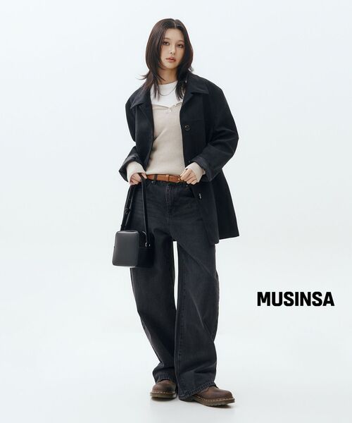 MUSINSA STANDARD WOMAN（ムシンサスタンダードウーマン）の「ウィメンズ シンセティックスエード カーコート [ブラック]（ライダースジャケット・レディース・その他・SMALL/MEDIUM/LARGE/X-SMALL）」の10枚目の写真