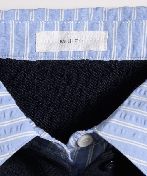 MUHET(ミュエータ)の「layered-like polo sweat top / レイヤード風ポロスウェット(スウェット・レディース・ネイビー/ブラウン/杢グレー・FREE)」の20枚目の写真