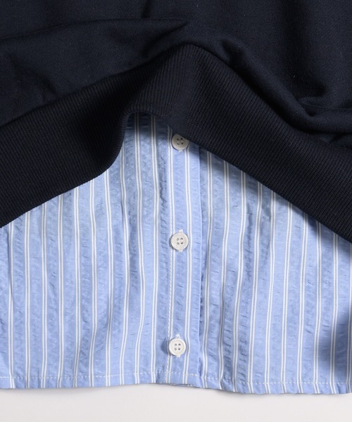 MUHET(ミュエータ)の「layered-like polo sweat top / レイヤード風ポロスウェット(スウェット・レディース・ネイビー/ブラウン/杢グレー・FREE)」の16枚目の写真