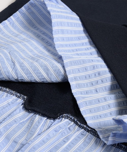 MUHET(ミュエータ)の「layered-like polo sweat top / レイヤード風ポロスウェット(スウェット・レディース・ネイビー/ブラウン/杢グレー・FREE)」の14枚目の写真