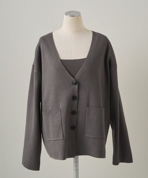 PUAL CE CIN（ピュアルセシン）の「【3点セット】ニットカーデ/ニットパンツ/ニットインナー（ニット/セーター・レディース・チャコールグレー/グレイッシュベージュ・FREE）」の8枚目の写真