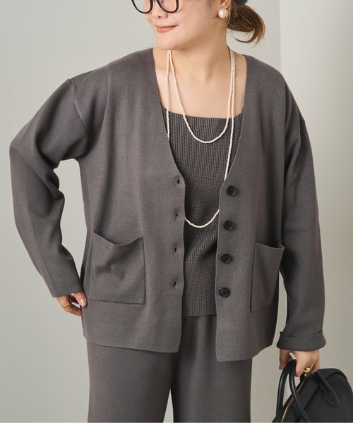 PUAL CE CIN（ピュアルセシン）の「【3点セット】ニットカーデ/ニットパンツ/ニットインナー（ニット/セーター・レディース・チャコールグレー/グレイッシュベージュ・FREE）」の20枚目の写真